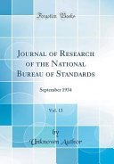 Journal of Research of the National Bureau of Standards  Vol  13