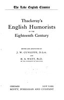 Thackeray S English Humorists Of The Eighteenth Century