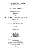Index of Chancery Proceedings