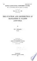 The Function and Distribution of Manganese in Plants and Soils