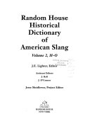 Random House Historical Dictionary of American Slang: H-O