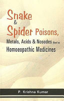 Talks on snake poisons  spider poisons  metals  acids   nosodes used as homoeopathic medicines