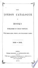 The London Catalogue of Books Published in Great Britain