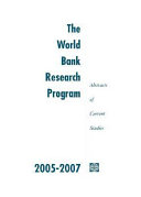 The World Bank Research Program, 2005-2007