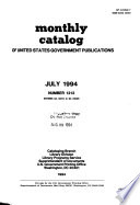 Monthly Catalog Of United States Government Publications