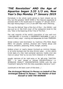 THE Revolution AND The Age of AQUARIUS started New Year s Day 2019