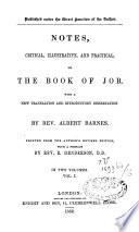 Notes Critical  Illustrative and Practical on the Book of Job Book