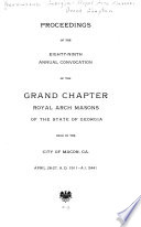 Proceedings of the Grand Royal Arch Chapter of the State of Georgia