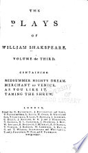 The Plays of William Shakspeare ...