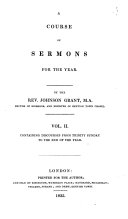 A course of sermons for the year