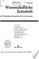Wissenschaftliche Zeitschrift der Technischen Hochschule 