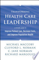 Transforming Health Care Leadership Book