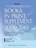 Books In Print Supplement 2008 2009