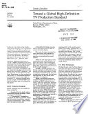 Toward a Global High definition TV Production Standard