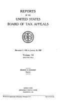 Reports of the U.S. Board of Tax Appeals