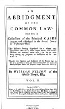 An Abridgment of the Common Law