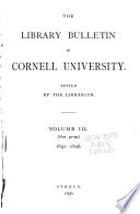 The Library Bulletin of Cornell University