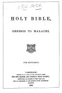 Holy Bible. Genesis to Malachi