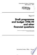 Draft Programme and Budget, and Other Financial Questions