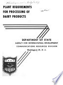 Plant Requirements for Processing of Dairy Products