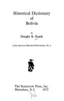Historical Dictionary Of Bolivia