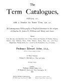 The Term Catalogues  1668 1709 A  D   1683 1696 Book