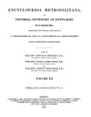 Encyclopaedia Metropolitana, Or, Universal Dictionary of Knowledge