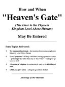 How and when  heaven s Gate   the Door to the Physical Kingdom Level Above Human  May be Entered