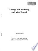 Energy  the Economy  and Mass Transit