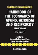Handbook of the Economics of Giving, Altruism and Reciprocity: Applications