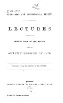 Lectures Delivered in the Lecture Room of the Museum During the Autumn of 1871