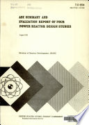 AEC Summary and Evaluation Report of Four Power Reactor Design Studies