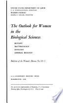 The Outlook for Women in Science: Biological sciences