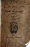 Demoniality  Or  Incubi and Succubi Book