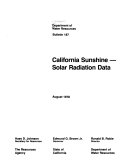 California Sunshine--solar Radiation Data