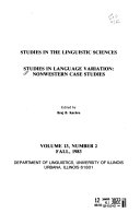 Studies in the Linguistic Sciences
