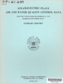 Steam electric Plant and Air Water Quality Control Data for the Year Ended December 31  1971  Based on FPC Form No  67  Summary Report