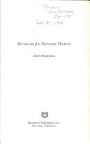 Sermons for Sermon Haters