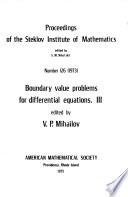 Boundary Value Problems for Differential Equations