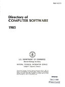 A Directory of Computer Software   Related Technical Reports Book