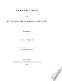 Transactions of the Institute of British Architects of London Book
