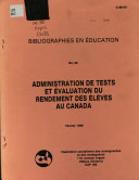 Administration de tests et évaluation du rendement des élèves au Canada