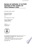 Overviews and Justifications for Low Gravity Experiments on Phase Transition and Critical Phenomena in Fluids Book