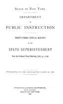 Report of the Superintendent of Public Instruction of the State of New York
