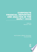 Corporate Financial Reporting and Analysis in the early 1900s  RLE Accounting  Book PDF