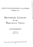 Dictionary Catalog of the Department Library