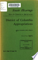 District of Columbia Appropriations for Fiscal Year 1972