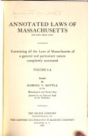 Annotated Laws of Massachusetts Book