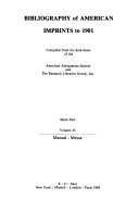 Bibliography of American Imprints to 1901  Main part