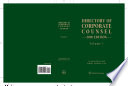 “Directory of Corporate Counsel, 2020 Edition (2 vols)” by Wolters Kluwer, Wolters Kluwer Editorial Staff